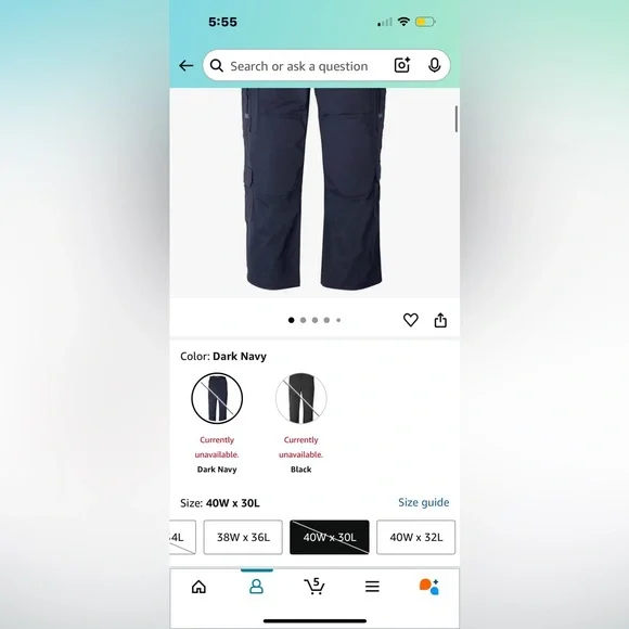 5.11 Tactical Navy BDU Pants - Picture 5 of 5